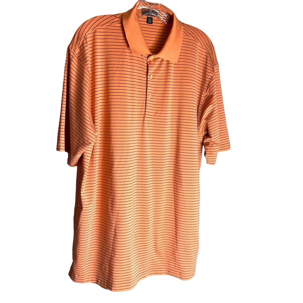Peter Millar Orange Striped Polo Shirt